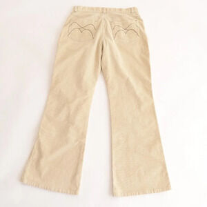 Vintage Bum Beige  Cord Corduroy Wide Leg Jeans Size 12